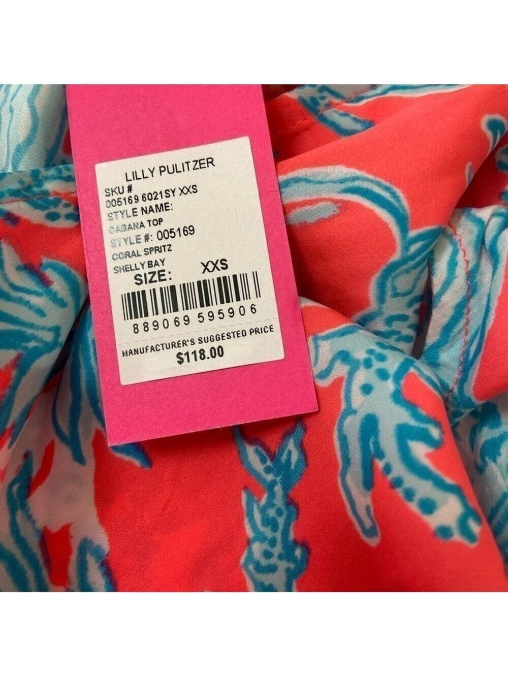 Lilly Pulitzer Shelly Bay Halter Top Coral Spritz XXS - Picture 6 of 10